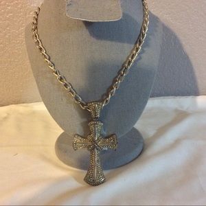 Very Nice-Rhinestone- Cross Necklace
